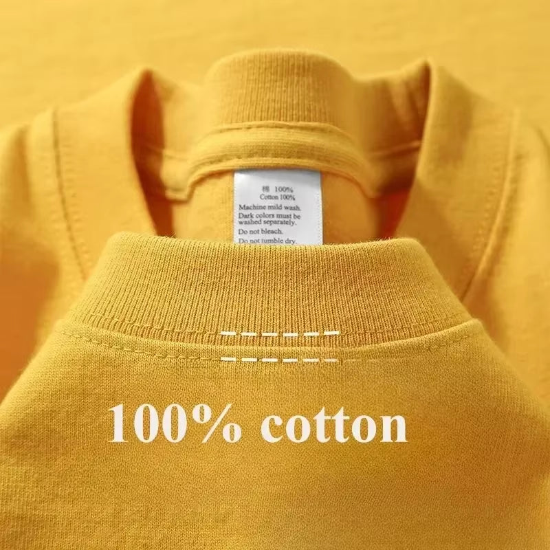 Summer Cotton Heavy Duty 300Grams American Pure Cotton Short Sleeves T-Shirt Men Casual Base Top Oversized T Shirt