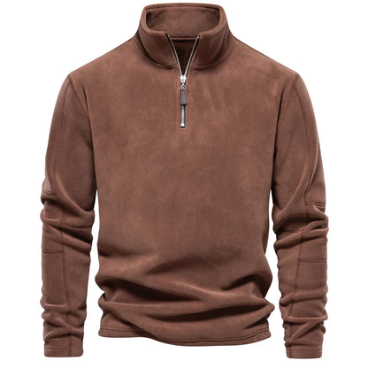Brand Quality Thicken Warm Fleece Jacket for Men Zipper Neck Pullover Men'S Sweatshirt Soft Shell Mens Jacket