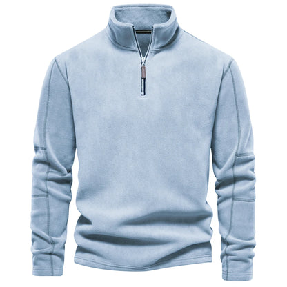 Brand Quality Thicken Warm Fleece Jacket for Men Zipper Neck Pullover Men'S Sweatshirt Soft Shell Mens Jacket