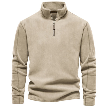 Brand Quality Thicken Warm Fleece Jacket for Men Zipper Neck Pullover Men'S Sweatshirt Soft Shell Mens Jacket