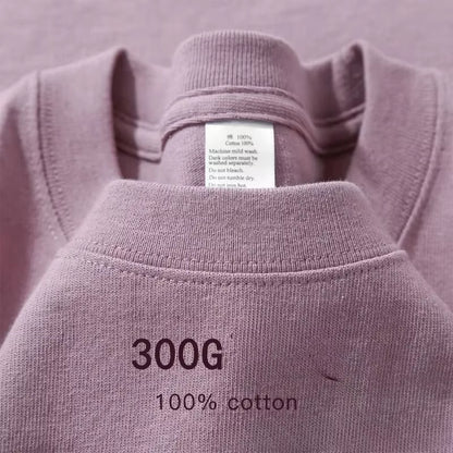 Summer Cotton Heavy Duty 300Grams American Pure Cotton Short Sleeves T-Shirt Men Casual Base Top Oversized T Shirt