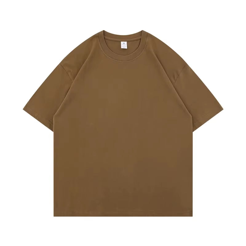 Summer Cotton Heavy Duty 300Grams American Pure Cotton Short Sleeves T-Shirt Men Casual Base Top Oversized T Shirt