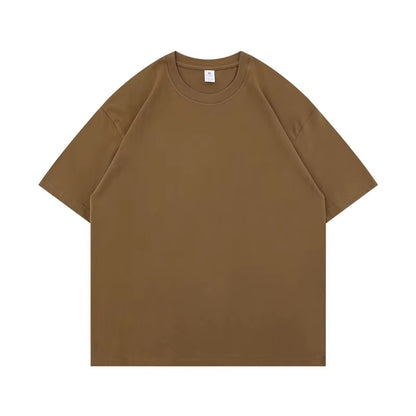 Summer Cotton Heavy Duty 300Grams American Pure Cotton Short Sleeves T-Shirt Men Casual Base Top Oversized T Shirt