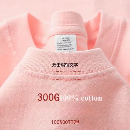 Summer Cotton Heavy Duty 300Grams American Pure Cotton Short Sleeves T-Shirt Men Casual Base Top Oversized T Shirt